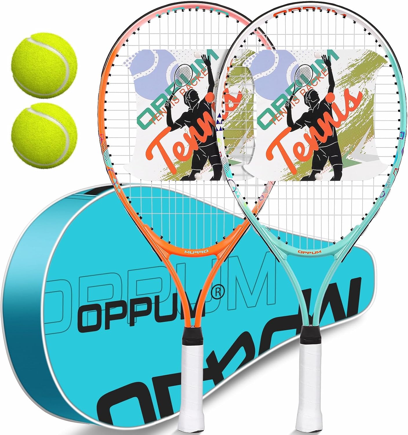 OPPUM kids tennis racket set from the linked Amazon listing